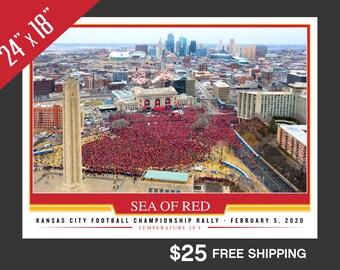 2020 SEA OF RED Rally Print 24 x 18 - free shipping