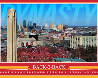 New! - 2024 KC Chiefs Dynasty Rally Print 24 x 18 - free shipping