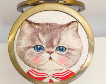 Compact mirror/ Poket mirror/Purse mirror/Bridesmaid gift/Kitty mirror