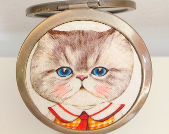 Compact mirror/ Poket mirror/Purse mirror/Bridesmaid gift/Kitty mirror