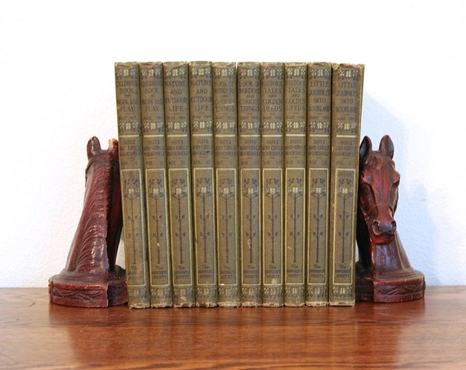 Antique 1912 Boys' and Girls' Bookshelf Ten Volumes Etsy