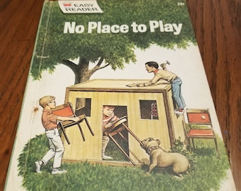 Vintage 1969 No Place to Play by Paul Newman and Pictures by David Lockhart, Hardcover, Easy Reader, Wonder Books