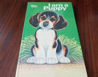 1970 I am a Puppy by Ole Risom and Illustrated by Jan Pfloog, Hardcover, A Golden Sturdy Book, Golden Books, Beagle