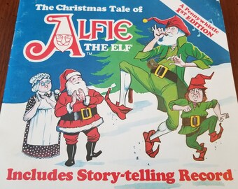 1980 1st Edition The Christmas Tale of Alfie the Elf with 45 rpm Record, A Pennywhistle book by Dallas McKennon, Softcover, Collectible.