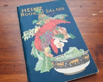 RARE Like New 1925 Heinz Book of Salads, Softcover, Beautiful 1920s Color Illustrations, Collectible