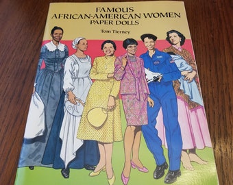 UNUSED 1994 Famous African-American Women Paper Dolls by Tom Tierney, Softcover, Collectible