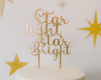 Star Light Glittering Acrylic Cake Topper