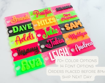 THE NEON EDIT Personalized Stanley Tumbler Name Tag for H2.0 Quenchers 14oz, 20oz, 30oz, 40oz, 64oz (must indicate size)