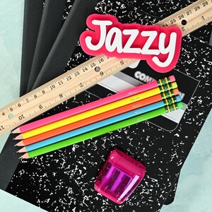 Neon Personalized Pencils: Custom Engraved Back to School Gift