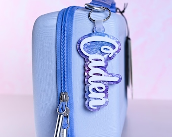 Personalisierter Schulrucksackanhänger: Namens-Schlüsselanhänger aus Acryl | Taschenanhänger