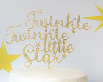 Twinkle Twinkle Little Star Glittering Acrylic Cake Topper