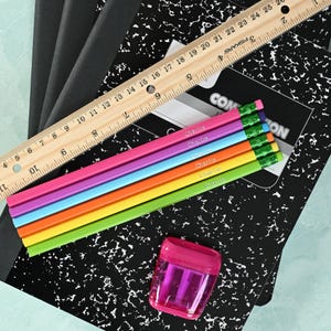 Personalized Bright Color Pencils: Custom Engraved Back to School Gift