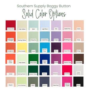 Southern Supply's Monogram Boggy Button Custom Tote Bag Charm's solide color options