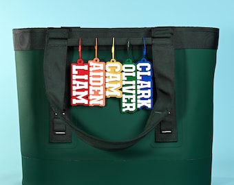 Portachiavi con etichetta personalizzata per borsa universitaria / Spedizione rapida / Etichetta con nome personalizzato per zaino / Portachiavi