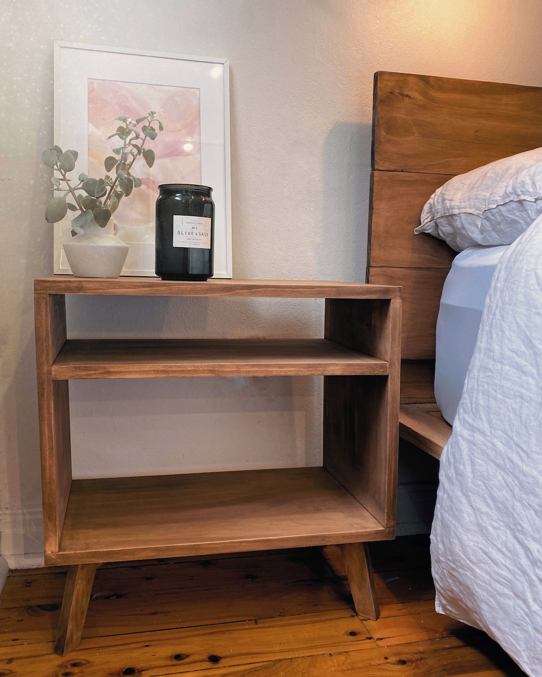 Handmade Wood Bedside Table I Night Stand | Side Table - Mid Century ...