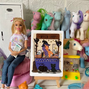 Carte postale de poneys d'Halloween avec sorcières