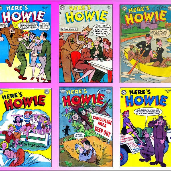 Here's Howie comic books - military humor - teen fun - 18 comics - download