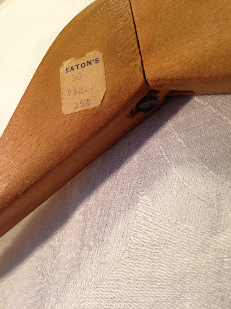 Dad or Grandpa Wooden hanger Eatons company vintage wooden hanger Hudsons Bay vintage price sticker attached great gift for father