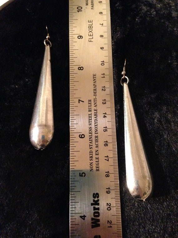 Aluminium drop atomic style futuristic earrings