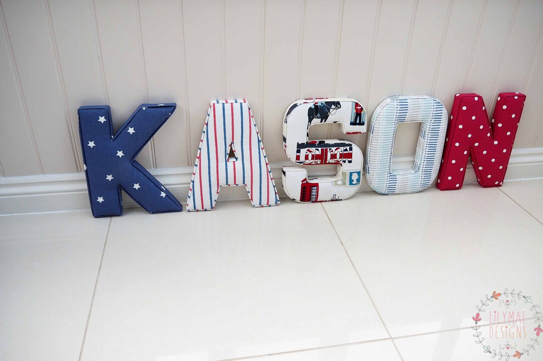 30cm Tall Extra Large Fabric Letters Childrens Nursery Accessory Wall