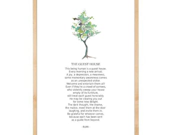 The Guest House, Rumi poem, something to live by, reminder, spirituality, inspiration, frame it for personal picture gift, wall decor