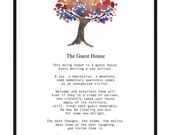 The Guest House by Rumi, instant download, printable, everyday inspiration, reminder, picture present, wall decor.