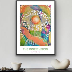 Artwork, printable, instant download, Inner vision, poster, cards, stickers, oracle card deck,  artwork, food for the soul art, home decor