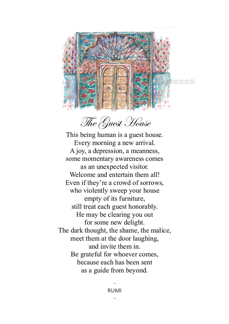 The Guest House by Rumi Instant Download Printable Everyday | Etsy