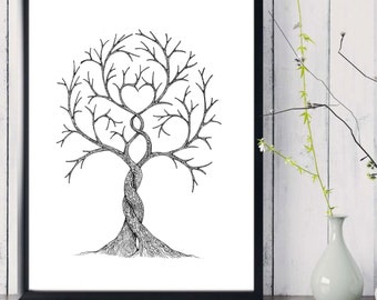 Fingerabdruckbaum, sofort download, printable, Hochzeit, Gästebuch, Taufe, Babyshower, Jubiläum, Baum Bild, Wohndeko