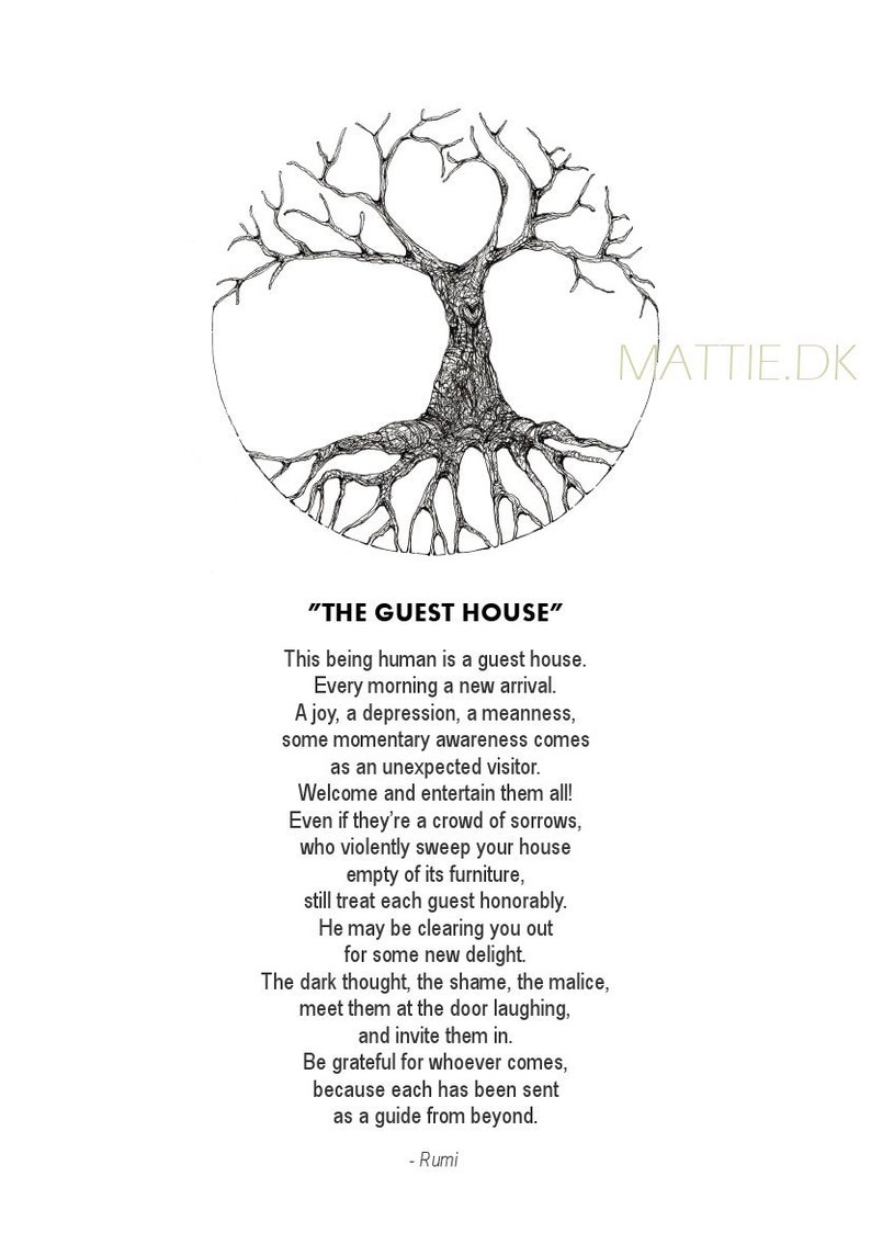 The Guest House by Rumi Digital Instant Download Printable Therapy The Guest House by Rumi Digital Instant Download Printable Therapy