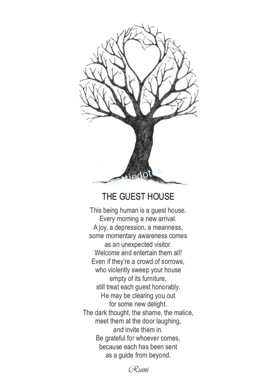 The Guest House Rumi poem for that healingfeeling spiritual Etsy