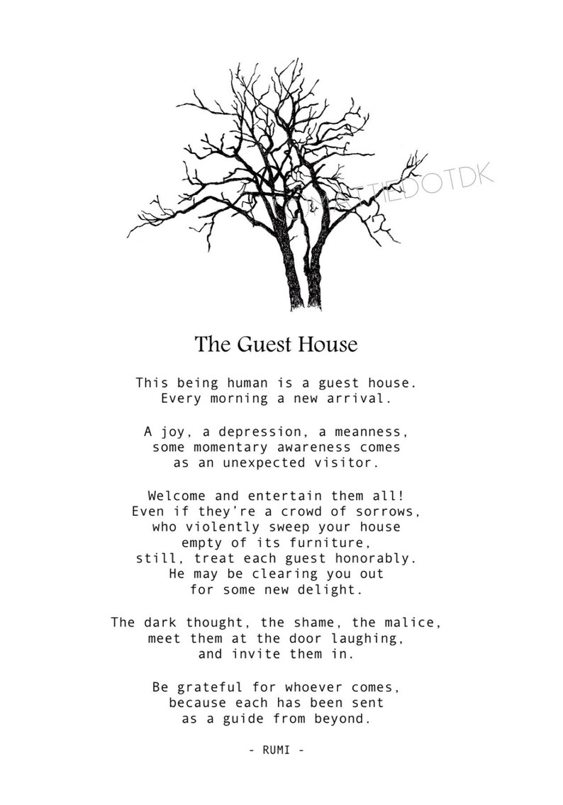 The Guest House by Rumi Instant Download Printable Everyday Etsy The Guest House by Rumi Instant Download Printable Everyday Etsy