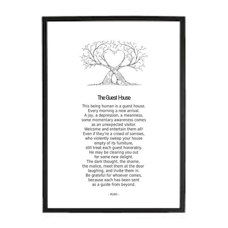 The Guest House by Rumi, Instant Download, Printable, My Favourite Poem, Everyday Spirituality ...
