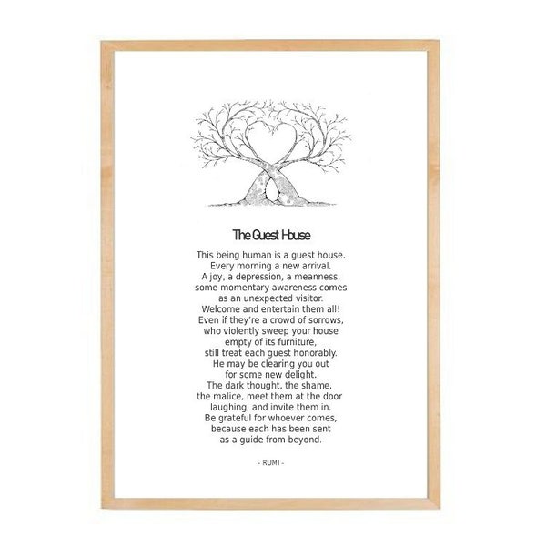 The Guest House by Rumi, instant download, printable, my favourite poem, everyday spirituality, inspiration, transformation, home decor