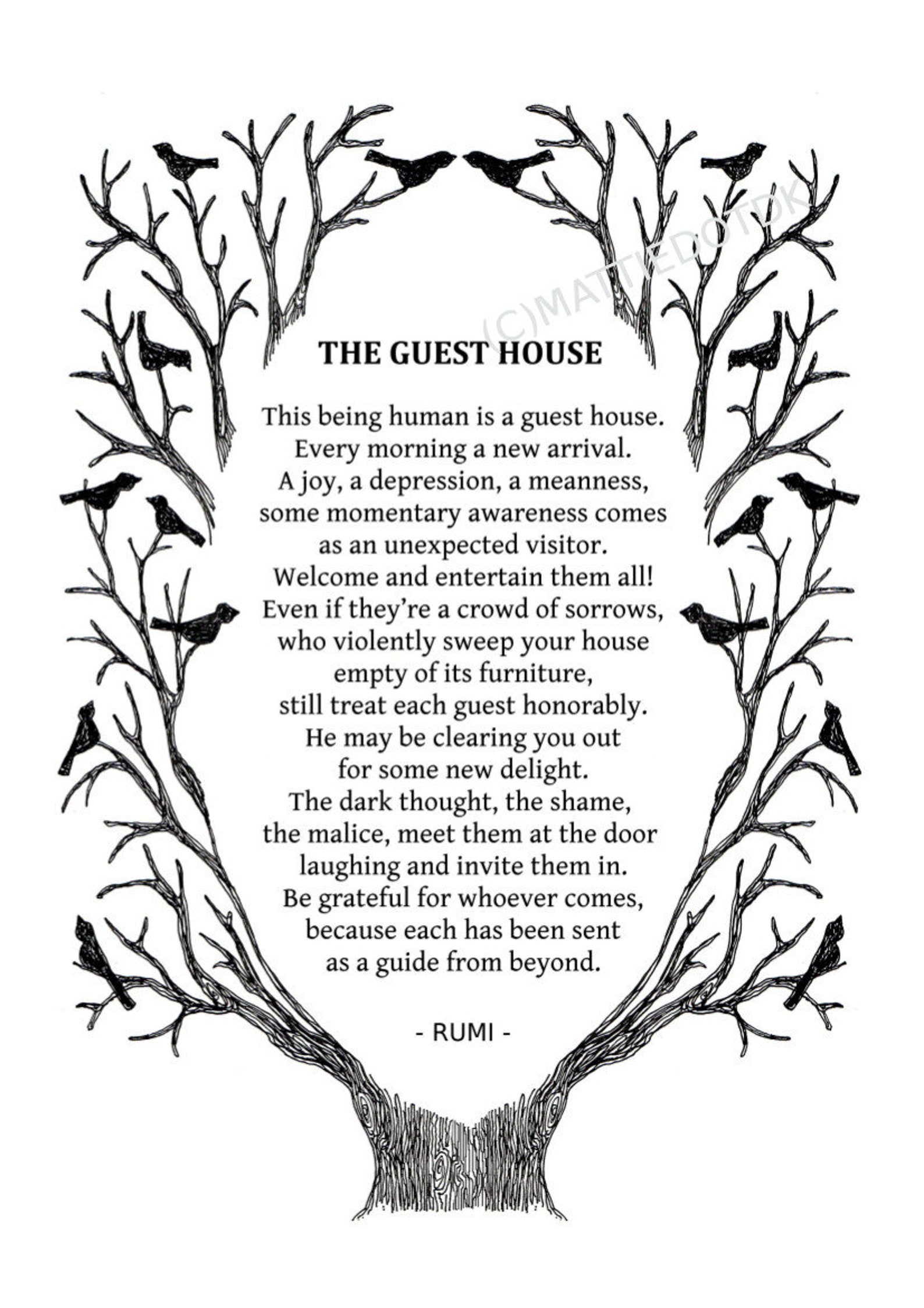 The Guest House by Rumi instant download printable everyday Etsy The Guest House by Rumi instant download printable everyday Etsy