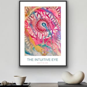 Artwork, printable, instant download, intuitive eye, poster, cards, stickers, oracle card deck,  artwork, food for the soul art, home decor