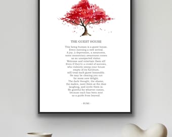 The Guest House van Rumi, direct download, afdrukbaar, dagelijkse inspiratie, herinnering, fotocadeau, wanddecor.