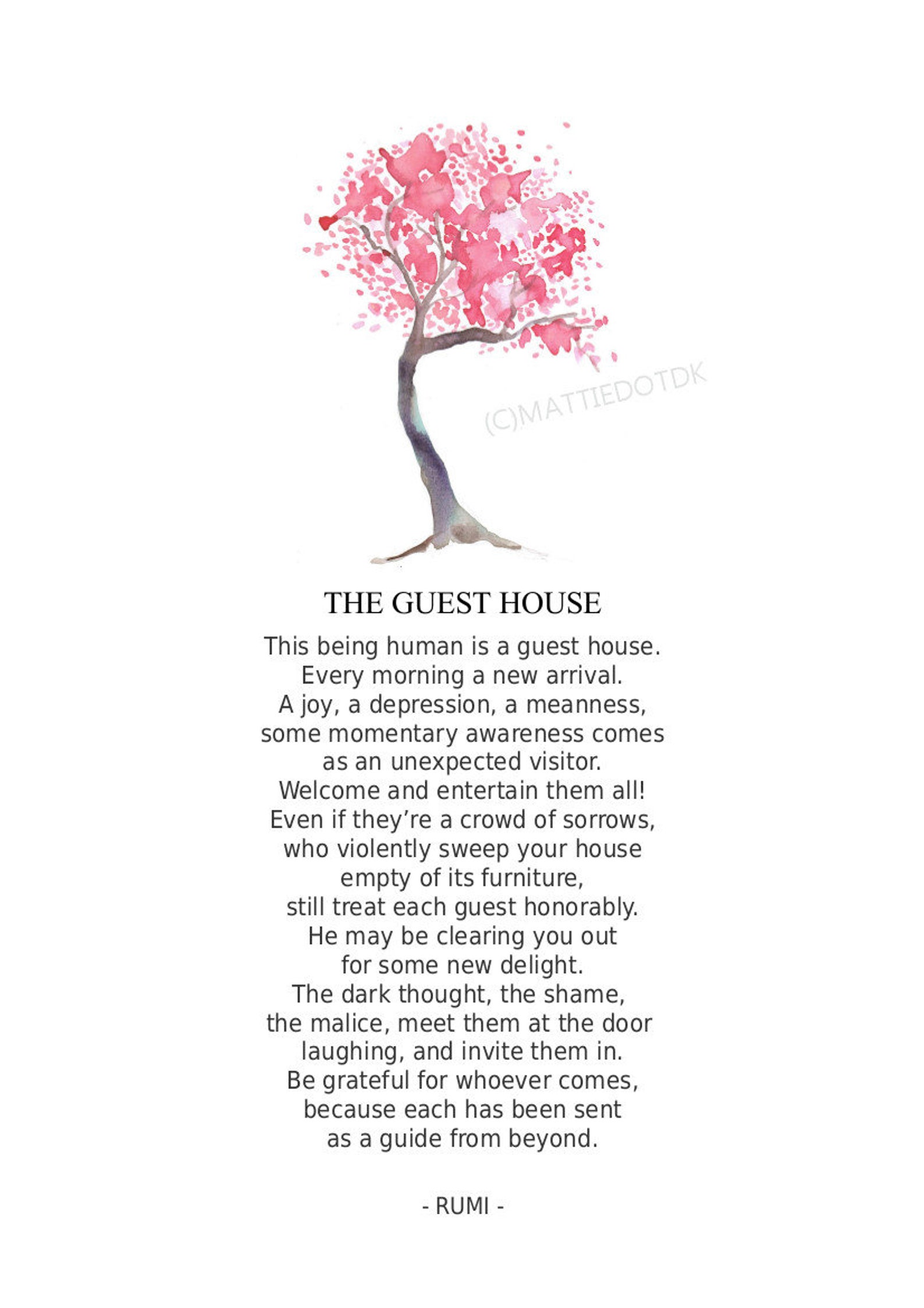 The Guest House, Rumi Poem, Something to Live By, Reminder ...