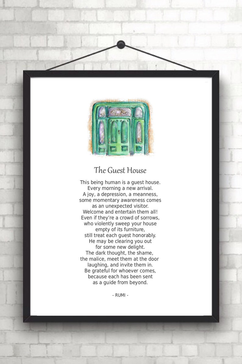 The Guest House Rumi poem instant download printable Etsy