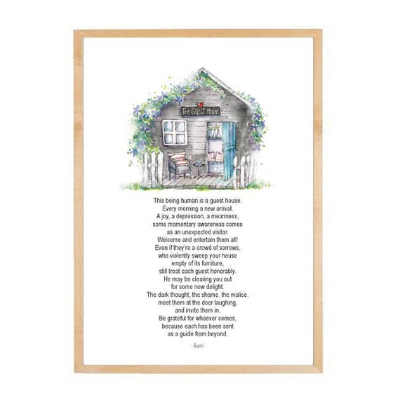 The Guest House By Rumi Poem Life Inspiration Heart Wisdom - Etsy