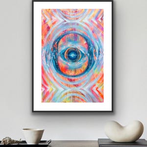 Artwork, printable, instant download, eye for soul, intuitive energy art, healing wall decor home and workspace, spiritual oracle carddeck