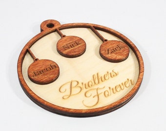 Custom Ornament for Siblings/Sisters/Brothers/Best Friends - Wood