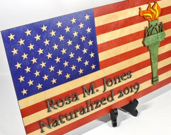 American Flag Citizenship Sign - Made to Order