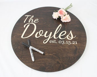 Custom Circle Wedding Guest Book Sign - made to order