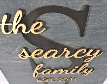 Last Name Initial Sign - Made to Order