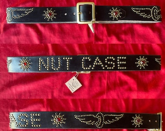 Custom studded, jeweled, rockabilly, western, motorcycle belt