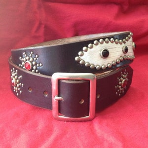 Handmade studded, jeweled, rockabilly, western, motorcycle belt