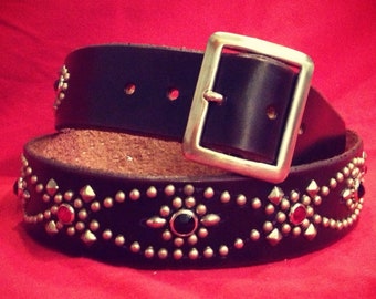 Studded Jeweled Rockabilly Motorcycle Belt - Etsy