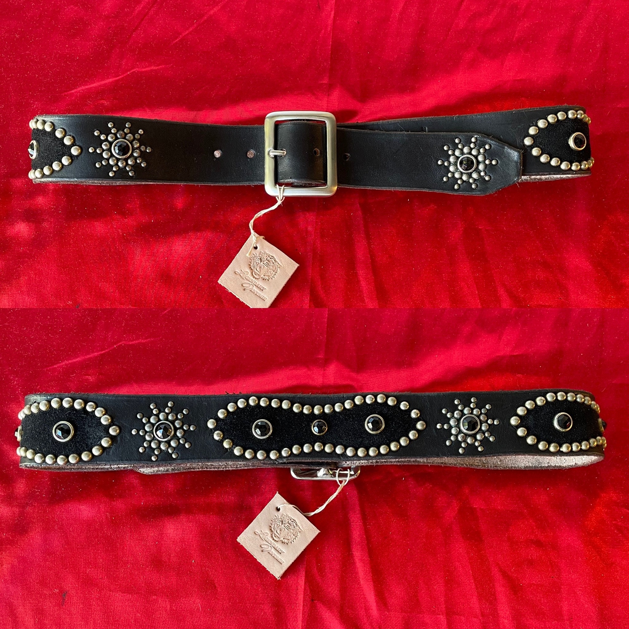 Handmade studded jeweled Rockabilly motorcycle belt Handmade studded jeweled Rockabilly motorcycle belt