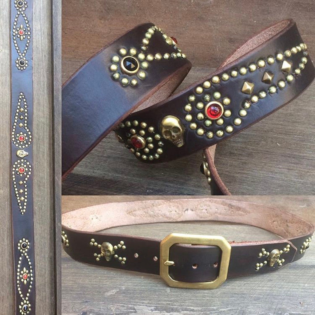 Handmade Studded, Jeweled, Rockabilly, Western, Motorcycle Belt - Etsy Handmade Studded, Jeweled, Rockabilly, Western, Motorcycle Belt - Etsy